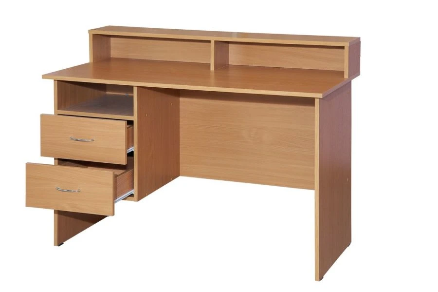 Book Issuing Table with Side Walls and Hanging Cabinet