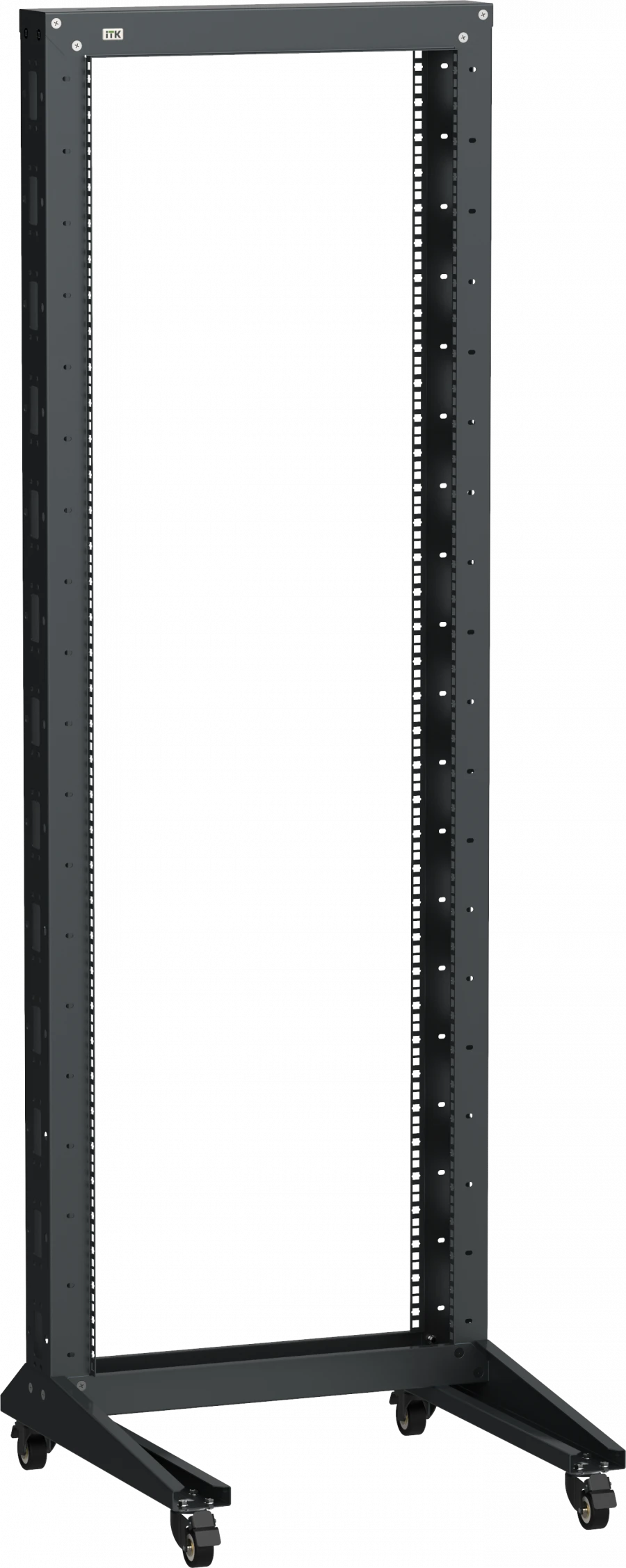 LINEA F 1U Rack Mounting Stand with Adjustable Depth 600x600mm Black