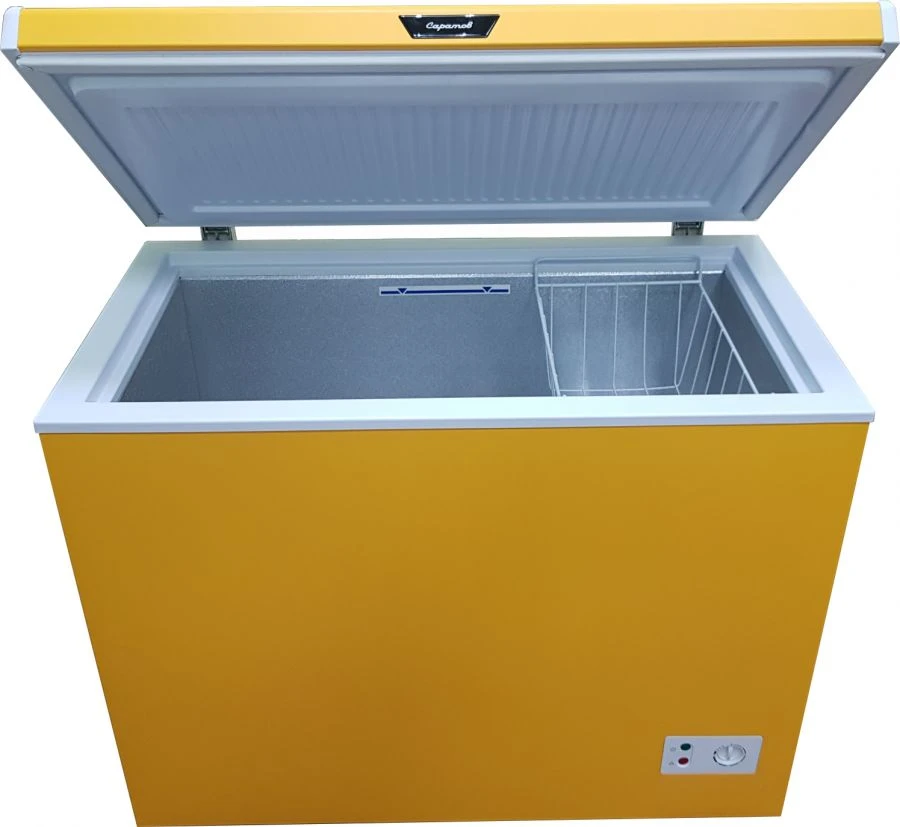 Yellow Chest Freezer for Temporary Storage of Hazardous Waste - Saratov-601M