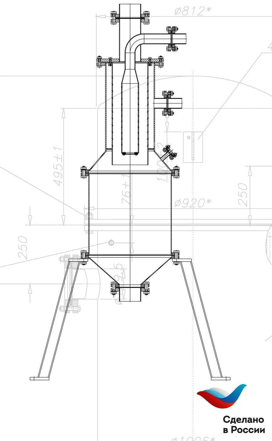 رأس بخار الاتصال الحاد KGP-1 لمعدات التقطير