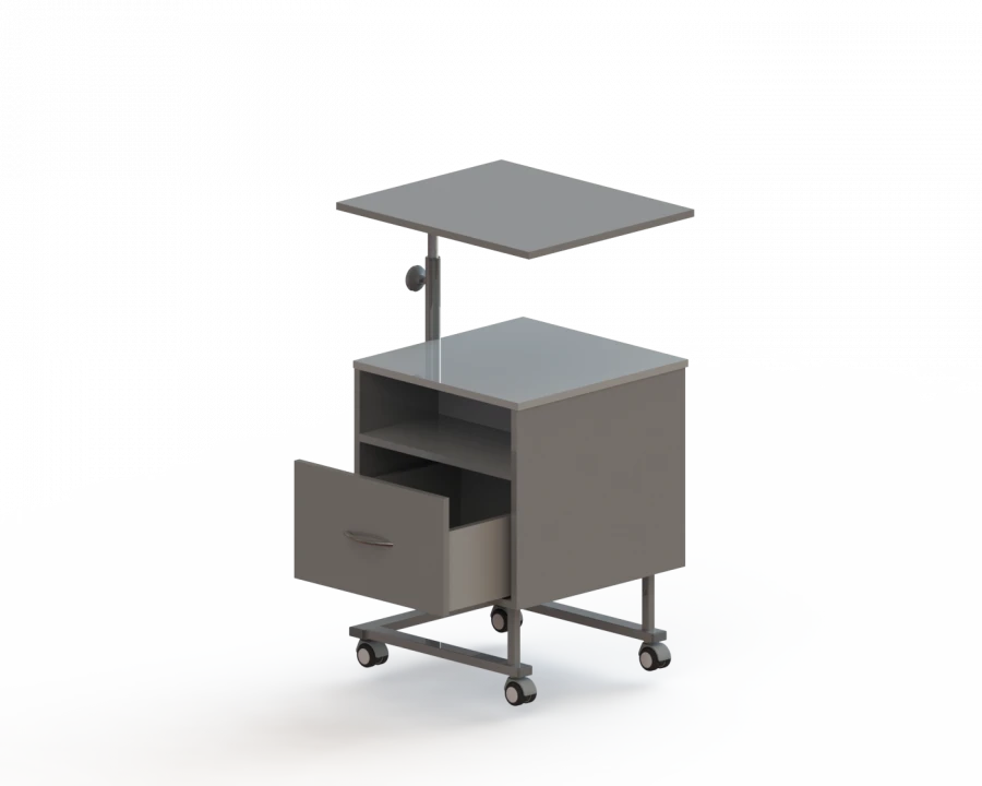 Nightstand with Rotating Table, Laminated Particle Board