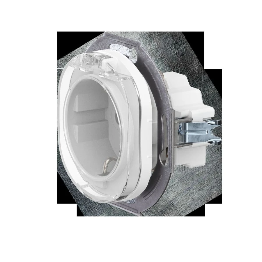 CADUCEUS ALING EON Hidden Socket with Grounding, 16A, 250V, White, Art. E603.0