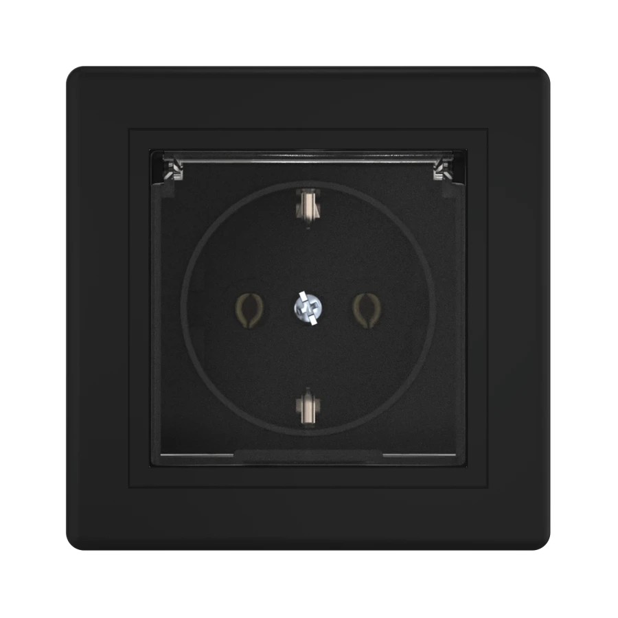 CADUCEUS ALING PRESTIGE Hidden Socket with Grounding 16A, 250V, Black