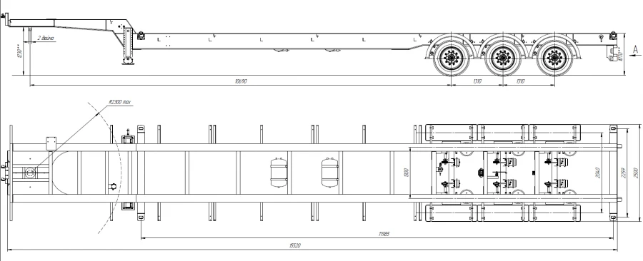 مقطورة SOTRANS WALLAROO MZSSK3 SK3-1 مع منصة أقفال الحاويات