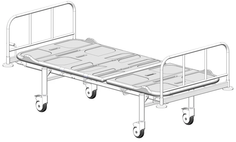 Hospital Bed with Headrest and Wheels for Patient Care KF0-01-MSK