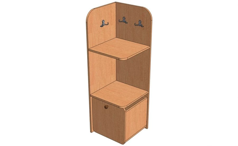 Sports Corner Shelf with Hooks and Drawer U-C1