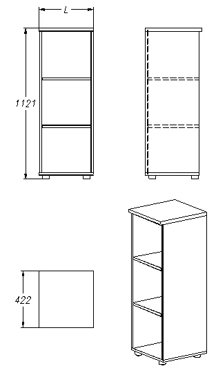 Storage Rack for Documents and Office Supplies (Model 401.112)