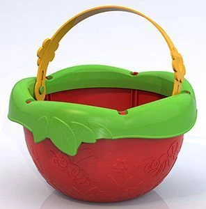 Two-Color "Bug" Bucket with Leaf Design