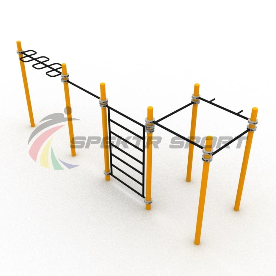 Workout Complex with Snake Bar, Swedish Wall, and Pull-Up Bars SP WRK-03_76mm