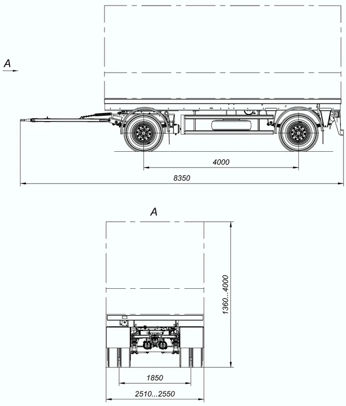 Two-Axle Cargo Trailer 8465-14 for Bulk Transport