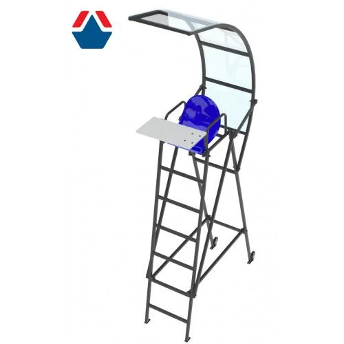 Universal Referee Tower with Canopy, Judge's Table, and Transport Wheels