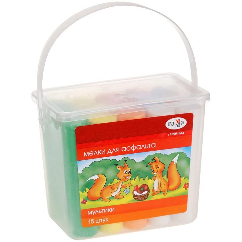 طباشير ملون للأسفلت "رسوم متحركة"، 15 قطعة