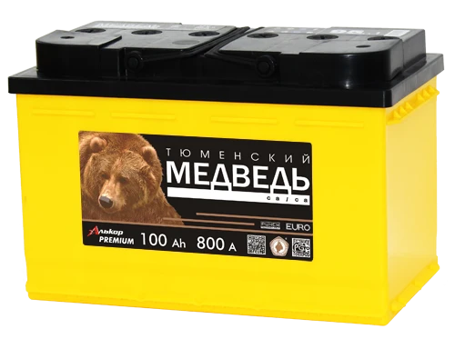 Lead-Acid Starter Battery for Internal Combustion Engines 12V "Tyumen Bear