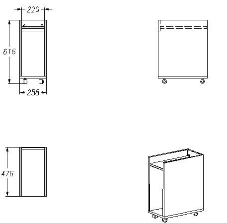 CPU Stand for Office Equipment Storage (Series 371)