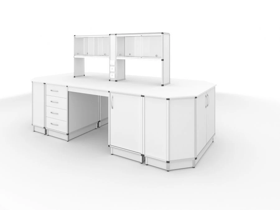 Ergonomic Island Work Table OS-5 for Standing and Sitting Operators