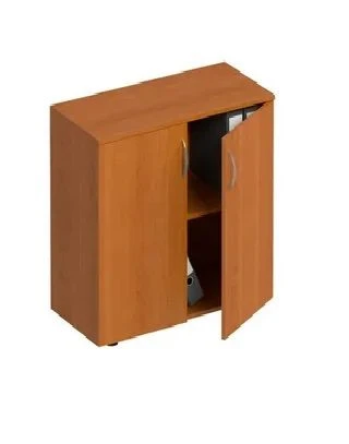 Low Wooden Closed Office Document Cabinet