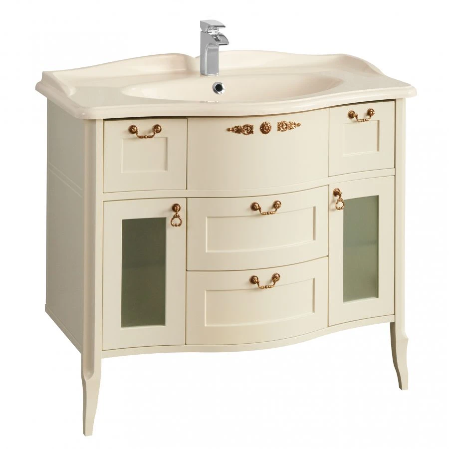 Elegant Aquaton Versailles 100 Ivory Bathroom Vanity