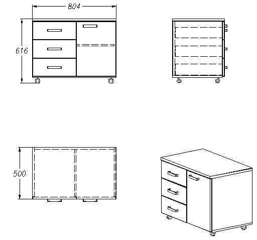 Document Storage Cabinet Series 347 for Office Supplies