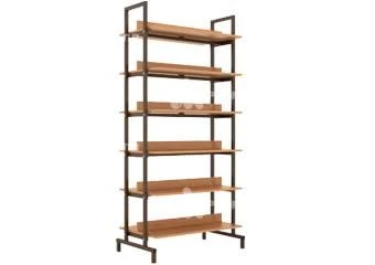 Double-Sided Library Shelves with Metal Frame Model STmet2