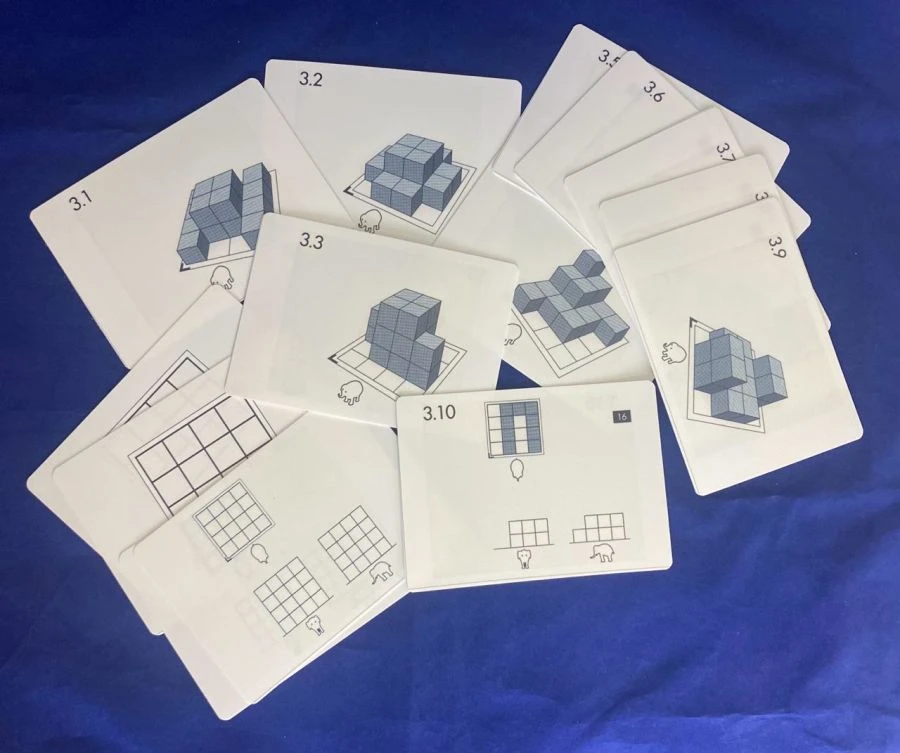 بطاقات المهام لمكعبات خشبية غير مصبوغة مجموعة #3