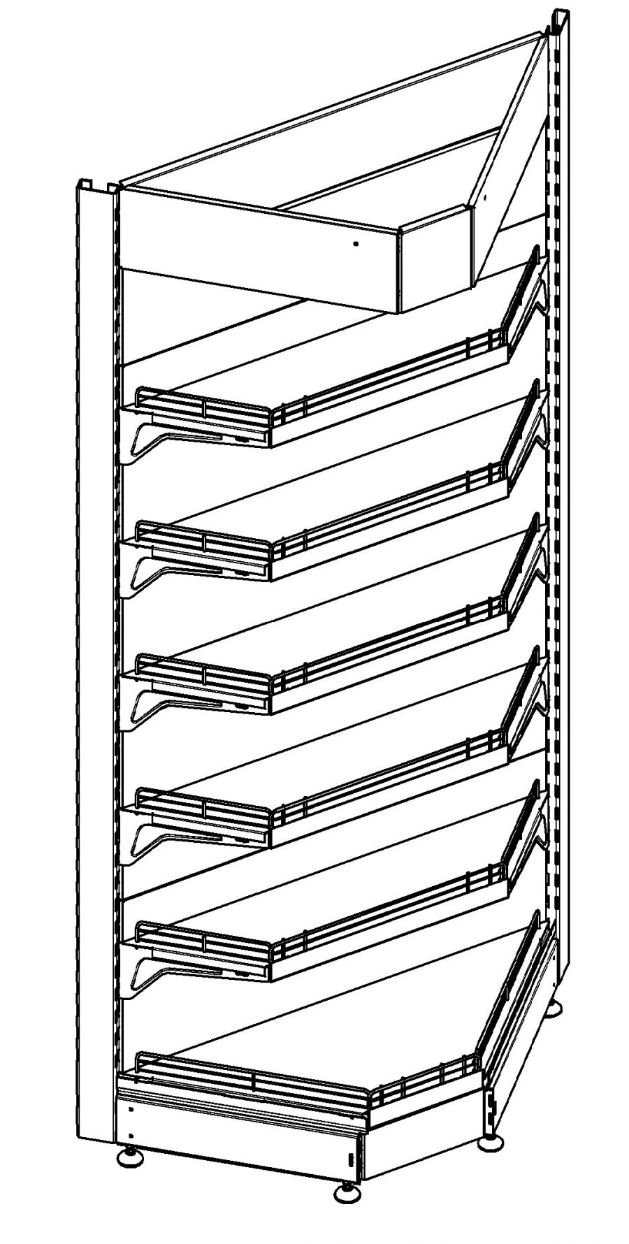 وحدة رفوف ركنية واحدة الجوانب للمساحات التجارية ST1-UV