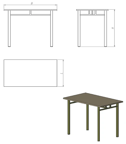 Round Tube Dining Table for Object Placement - Series STO.O.KR