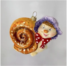 Handmade Glass Christmas Ornament "Snail