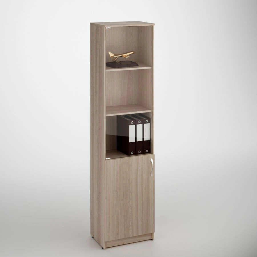 Left Combined Office Cabinet with Glass Doors