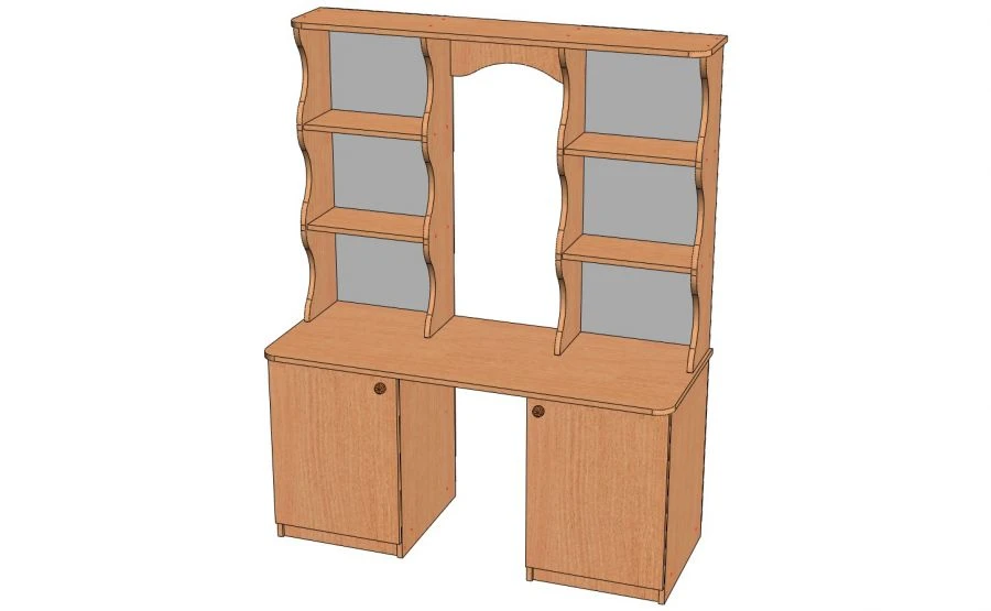 Book Corner Shelf with Desk and Storage - Model UK