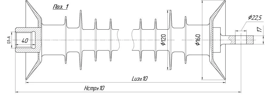 مثبت قضيب العزل ذو الغلاف المخدد، FSPKr 70-25/0.95-E-2