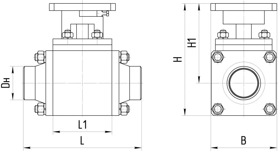 صمام كروي فولاذي للفصل في الأنابيب ATЭК.491284.059