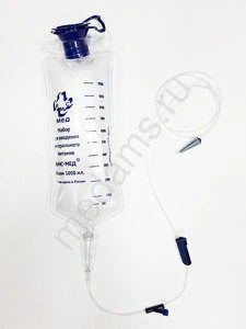 مجموعة إدخال التغذية عن طريق الجاذبية مع كيس سعة 500 مل