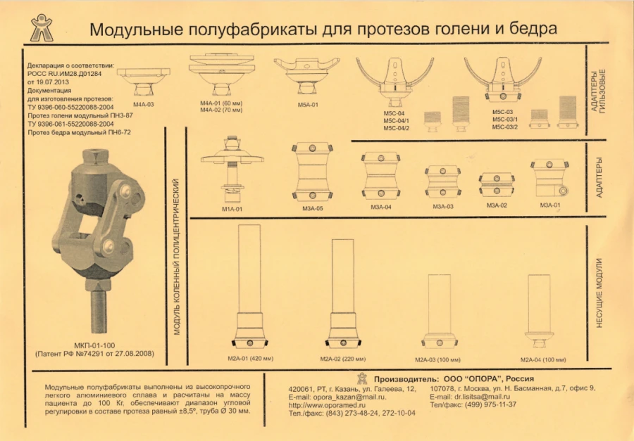 محول مزدوج لأطراف صناعية للساق 75مم-M3A-05