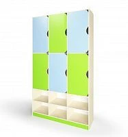 Two-Tier Six-Compartment Children's Wardrobe with Shoe Rack