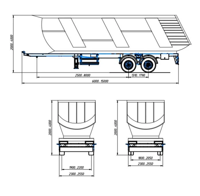 Dump Semi-Trailer for Bulk Cargo Transport Model 966693