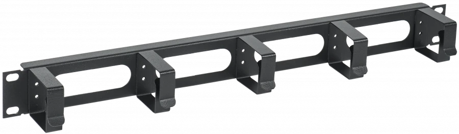 ITK 19" 1U Cable Organizer with 5 Rings, Black