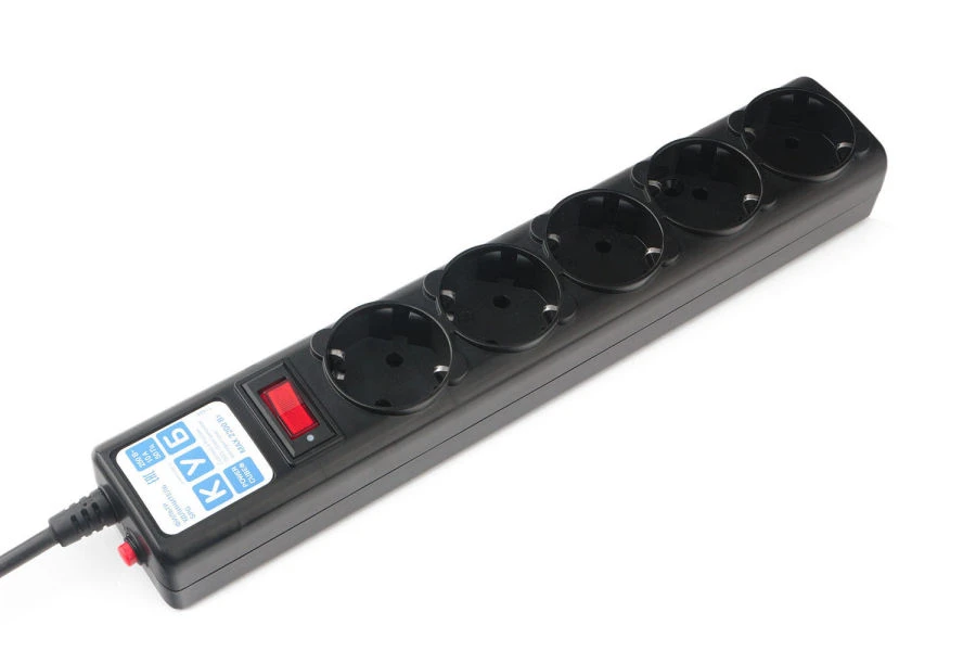 Power Cube 0.5m Extension Socket with 5 Outlets (Black Graphite)