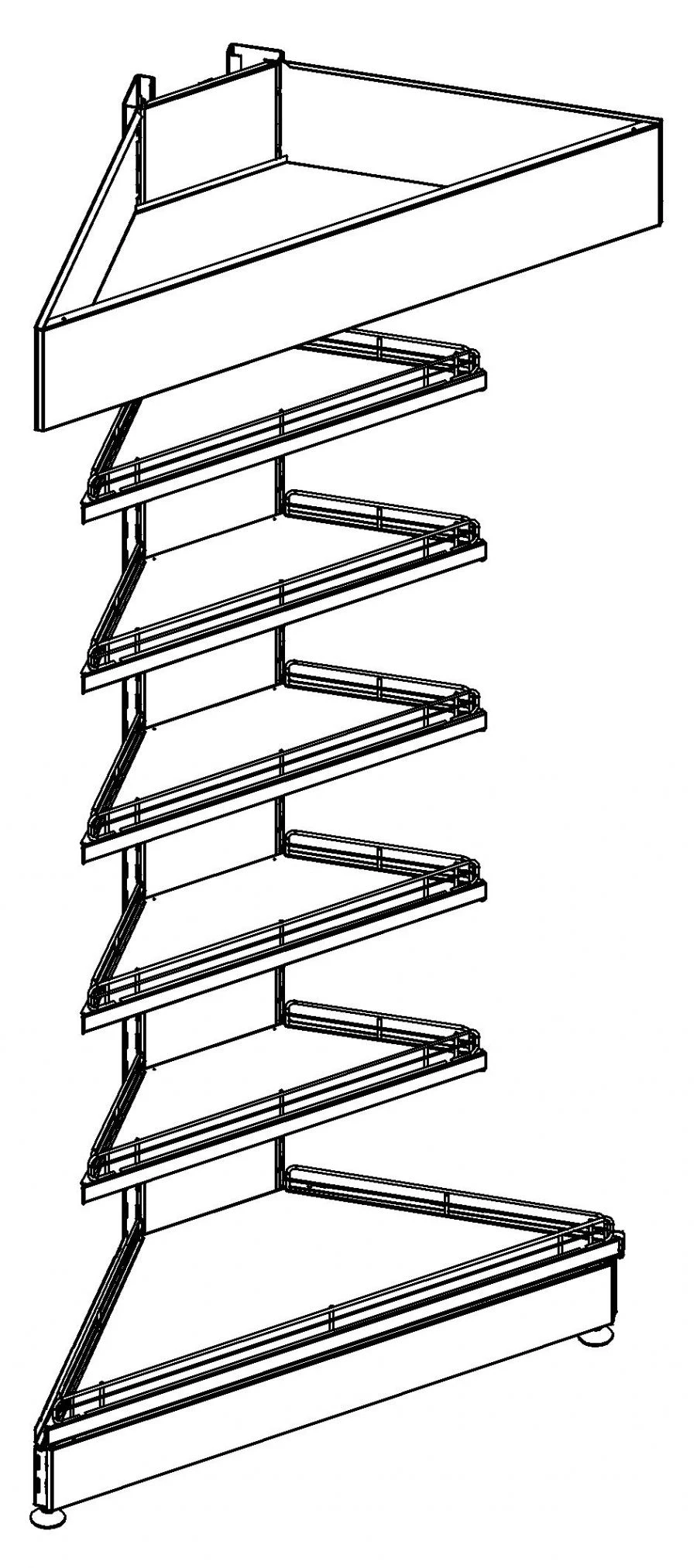 Single-Sided Corner Shelving Unit ST1-UN for Retail Spaces