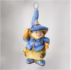 Handmade Glass Christmas Ornament "Scarecrow