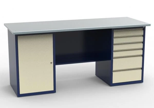 Two-Column Workbench with Galvanized Top SV-2T.01.06.19.SO