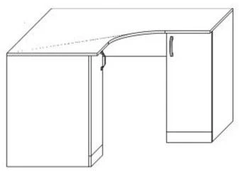Corner Office Writing Desk with Cabinet