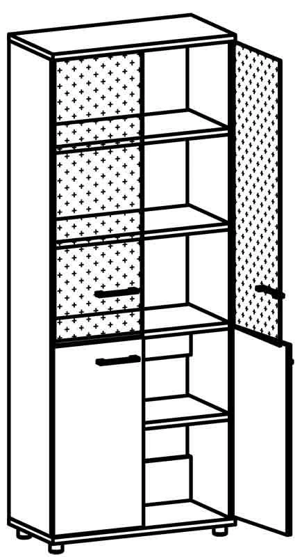 Document Cabinet with Glass Doors, Model 8106, Galant Series