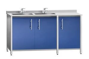 Left Double Bowl Sink Table KSTTm 3E