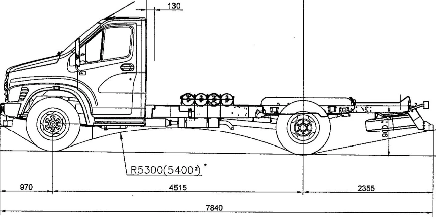 CNG Gas Engine 2-Axle Chassis Modification C41R36