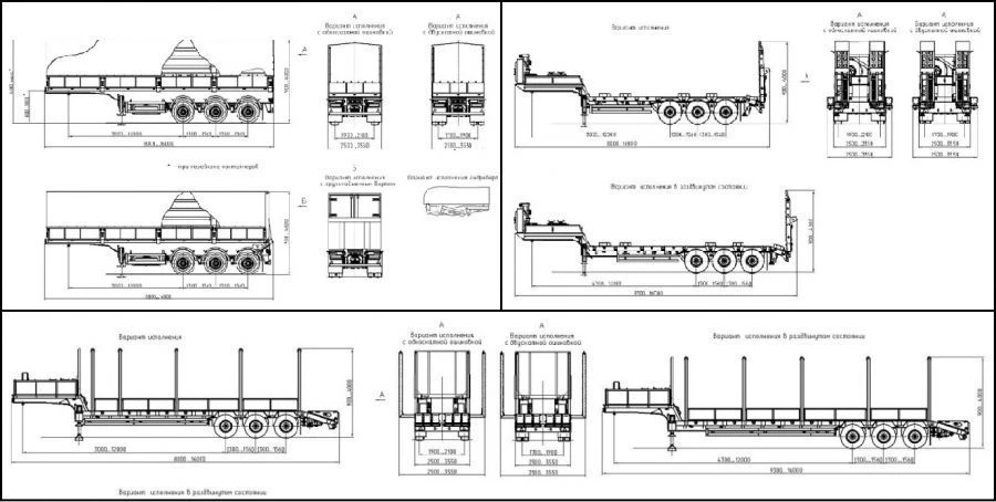 Pneumatic Semi-Trailer 931803E with Adjustable Platform