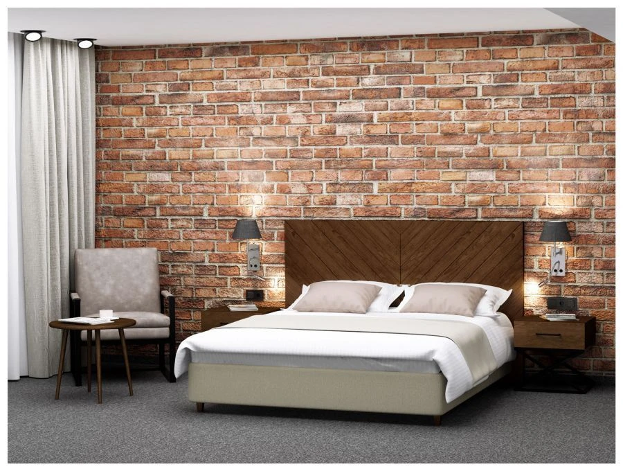 رأس السرير بأسلوب لوفت مع إطار معدني