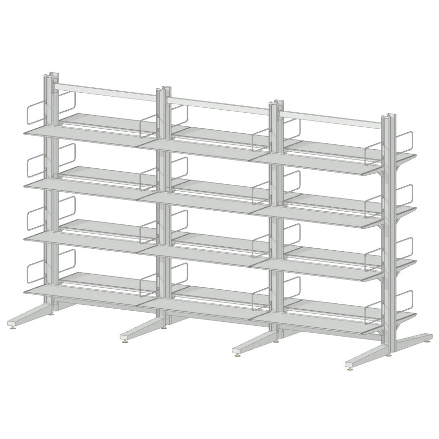 رف مكتبة معدني مزدوج الجوانب للوثائق 2760x1100x1730 مم