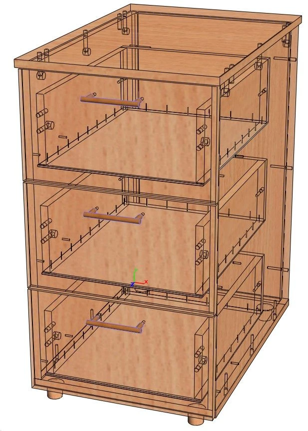 Office Side Cabinet TPR with 3 Drawers