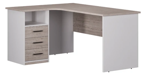 Corner Executive Desk with Built-in Pedestal