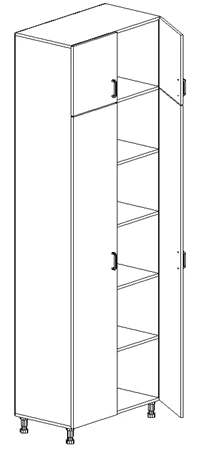 Two-Door Wardrobe with Attic Storage